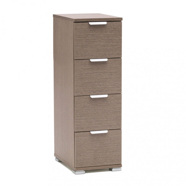 Commode 4 Tiroirs Chêne Gris 27x38x85 h cm en aggloméré bilaminé Chêne Gris acquista