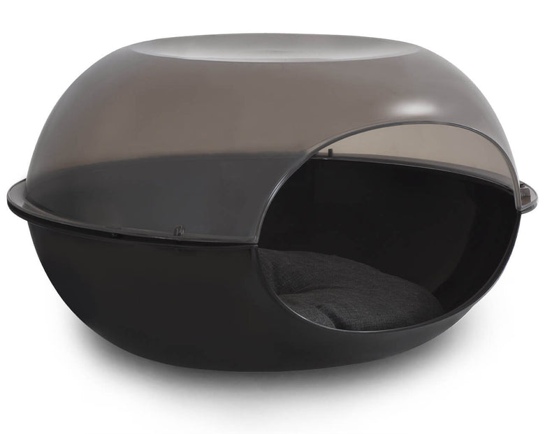 Cuccia per Cani e Gatti 57x48x31 cm in Polipropilene Nero Trasparente