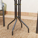 Set 3 Pezzi da Giardino 2 Sedie da Giardino 54x71x93 cm e Tavolino Rotondo Ø60x71 cm in Acciaio Grigio      