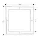 Specchio quadrato 58x58 cm Corner con doppia cornice in metallo nero