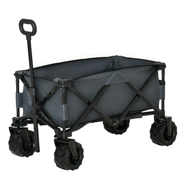 Carrello da Giardino Carico max 70kg con Maniglia Telescopica in Metallo e Tessuto Oxford Grigio acquista