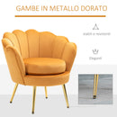Poltrona Imbottita da Camera 75x63x73 cm in Velluto Giallo