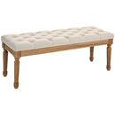Panca Fondoletto Seduta Trapuntata a Bottoni 120x41x48 cm Crema   