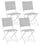 Lot de 4 chaises de jardin pliantes 47x57x88h cm Elin Blanc