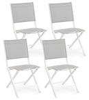 Set 4 Sedie Pieghevole da Giardino 47x57x88h cm Elin Bianco 
