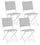 Lot de 4 chaises de jardin pliantes 47x57x88h cm Elin Blanc
