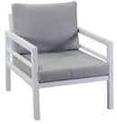 Set Salotto da Giardino Divano 2 Poltrone e Tavolino in Alluminio New Irvine Bianco