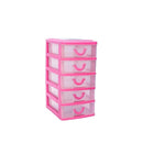 Mini Cassettiera 5 Piani 9x13x18,5 cm in plastica rigida colorata Fucsia