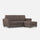 Canapé 3 places avec pouf 212x155x85 cm Yasel en tissu taupe