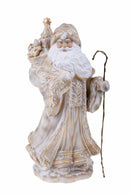 Statuina Babbo Natale con Sacco 48,5 cm in Porcellana Bianco