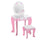 Miroir jouet pour enfant avec tabouret en MDF rose et blanc