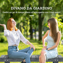 Panchina da Giardino a 2 Posti 110x38x35 cm Impermeabile in Legno di Abete Grigio      