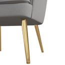 Poltrona Imbottita 71x72x75 cm in Velluto Grigio