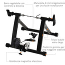 Rullo per Bicicletta Pieghevole con 5 Velocità per Allenamento Indoor 