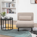 Poltrona Letto Singolo Trasformabile 75x70x75 cm in Tessuto  Beige