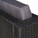 Set Salotto da Giardino 2 Poltroncine e Tavolino con Cuscini in Rattan Nero