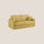 Canapé lit 3 places 186x92x96 cm en tissu jaune