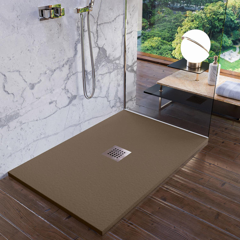 Piatto Doccia in Pietra 80x120 cm Bonussi Ardesia Stone Central Marrone Seconda Scelta
