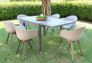Tavolo Allungabile Hawaii 90/180x90x75 h cm in Alluminio Taupe