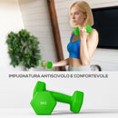 Set Manubri con Supporto 6 Manubri 12kg Totali in Metallo Multicolore      