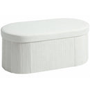 Pouf Contenitore Pieghevole 76x38x35 cm con Vano da 72L e Rivestimento in Velluto Crema      