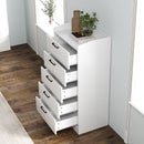 Cassettiera 5 Cassetti 60x40x114 cm in Legno Bianco  