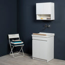 Mobile Lavatoio in Ceramica 2 Ante con Strofinatoio in Legno Massello 60x50x86A cm Olmo Scuro