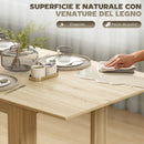Tavolo Allungabile da Pranzo 140-180x80x75 cm per 6-8 Persone in MDF Color Legno  