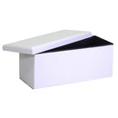 Baule Rettangolare 76x40xh41 cm in Similpelle Bianco