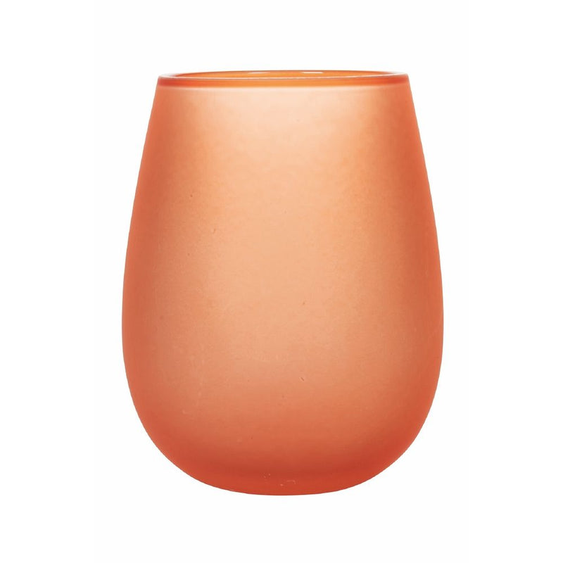 Set 6 Bicchieri Acqua Effetto Frosted Happy Hour Sunset in Vetro VdE Tivoli 1996 Rosso