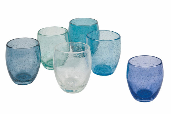 acquista Coffret de 6 Verres à Eau en Pâte de Verre Soufflé 300 ml VdE Tivoli 1996 Acapulco Marea