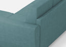 Divano 2 Posti con Pouf 172x145x85 cm Yasel in Tessuto Petrolio