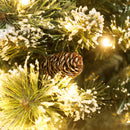 Albero di Natale Piccolo Innevato 60 cm  64 Rami e Pigne con 35 LED      