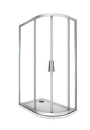 Box e Piatto Doccia Semicircolare 80x120 cm 2 Ante Scorrevoli in Cristallo 6mm H190 Sailor Plus Sinistra