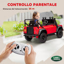 Macchina Elettrica per Bambini Licenza Ufficiale Land Rover Defender 12V con Telecomando Rosso  