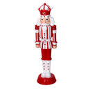 Soldatino Schiaccianoci in resina bianco e rosso cm 25x22xh90