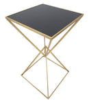 Tavolo da Bar Piramid 60x60x105 cm in Ferro e Vetro