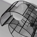 Lampadario a Incasso 2 Paralumi E27 Ø40x25 cm in Metallo  Nero