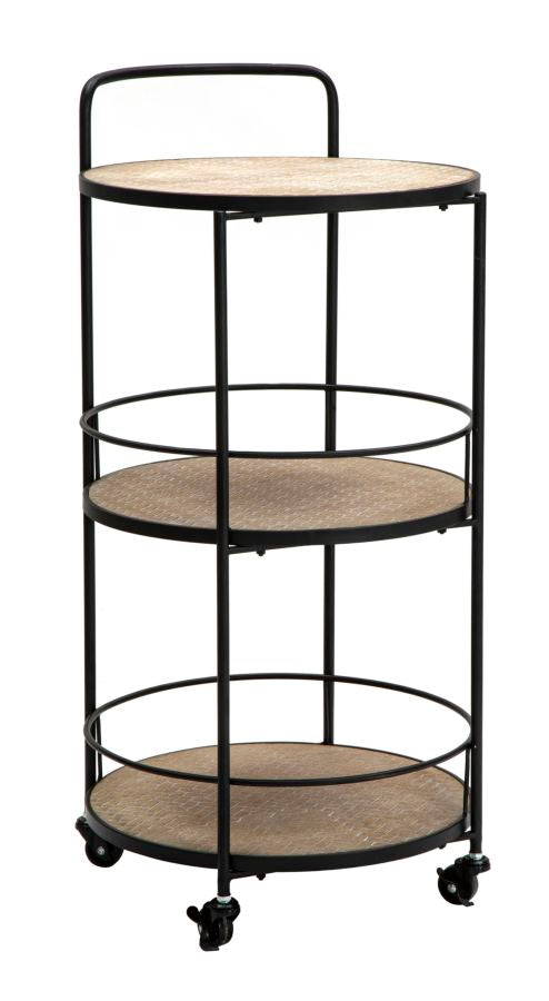 prezzo Desserte Arex 40x41,5x82 cm en Fer et MDF Noir et Marron