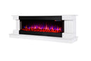 Camino Elettrico da Pavimento 60,3x181x43 cm Effetto Fiamma 1500W Arizona & Dalas maxi Bianco