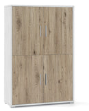 Mobile con 4 Ante 108x161x41 cm Ossido Bianco/Rovere Naturale