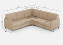 Divano Angolare 5 Posti 241x241x85 cm Karay in Tessuto Beige