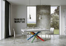 Tavolo Allungabile 200-304x90x77 cm Volantis Premium Bianco Frassino Telaio 4B 
