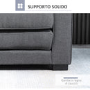 Divano Letto 151x75x85 cm 2 Posti con Imbottitura e Molle in Tessuto Grigio  