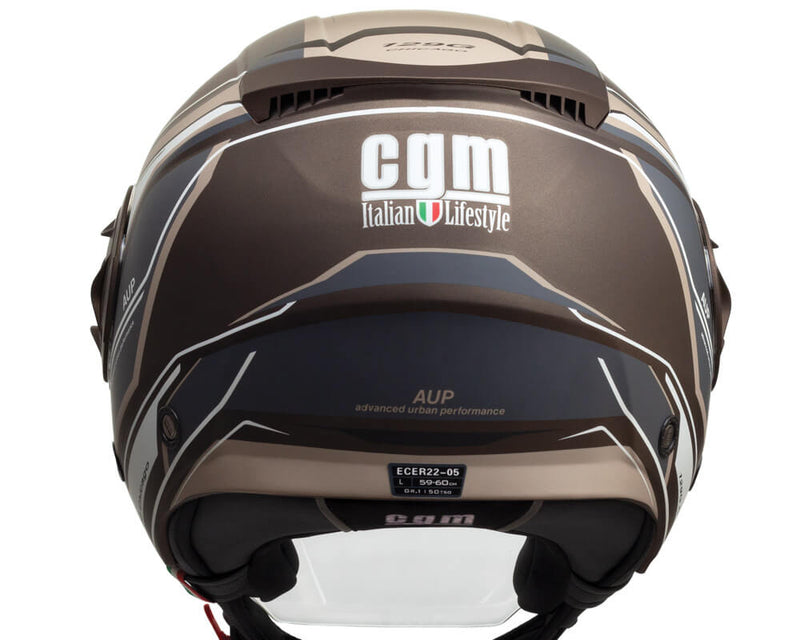 Casco Jet per Scooter Visiera Lunga CGM Chicago 129G Marrone Opaco Varie Misure