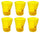Coffret 6 Verres Froissés 22 cl Ø8 cm en Verre Pressé Jaune Kaleidos