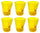 Coffret 6 Verres Froissés 22 cl Ø8 cm en Verre Pressé Jaune Kaleidos