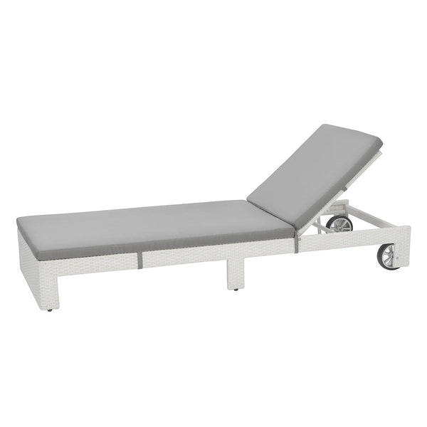 prezzo Bain de soleil de jardin en polyrotin blanc Adila 191x71x75cm