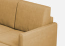 Divano 2 Posti con Pouf 138x155x85 cm Karay in Tessuto Ocra