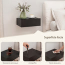 Set di 2 Comodini Sospesi Moderni 40x30x15 cm con Cassetto in Legno Nero      